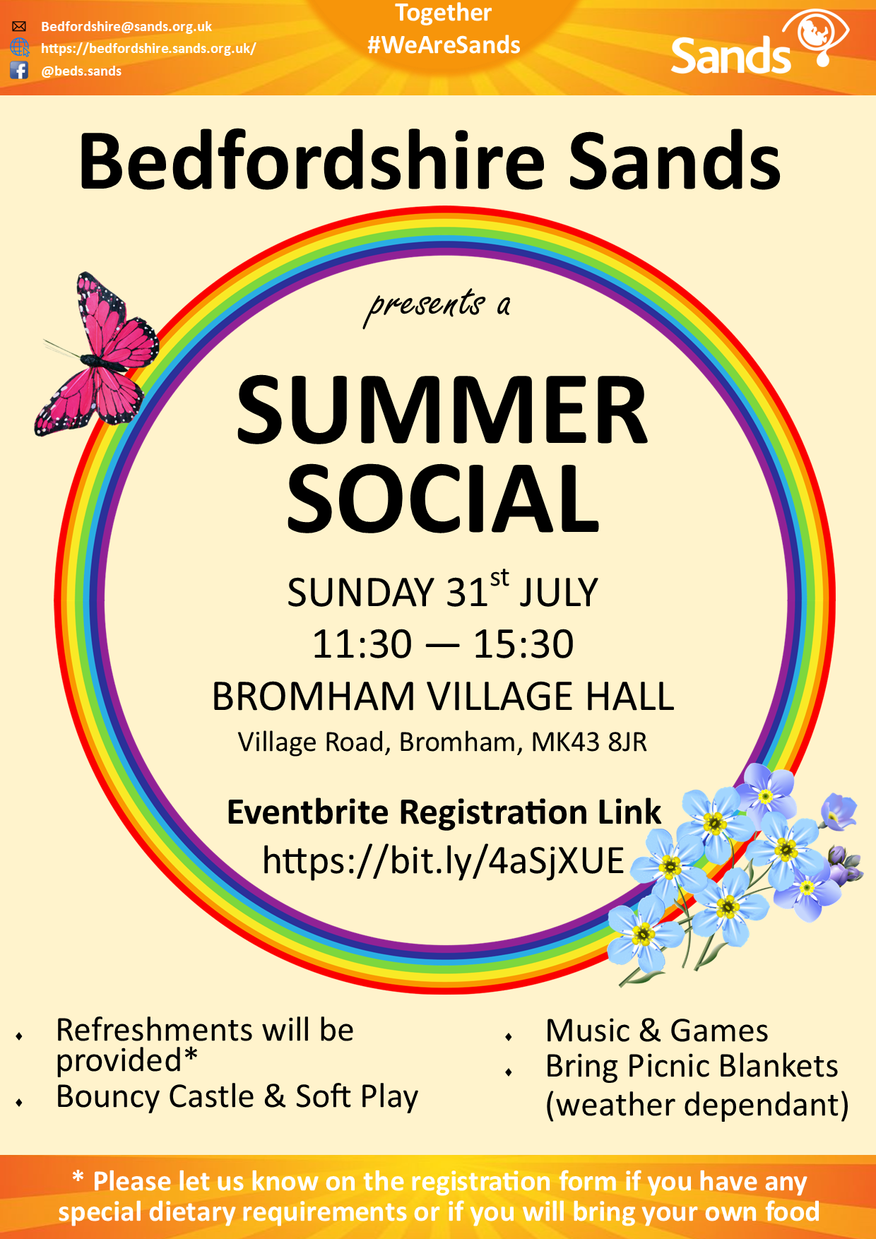 Bedfordshire Sands Summer Social 2022 Poster Bedfordshire Sands Summer Social 2022